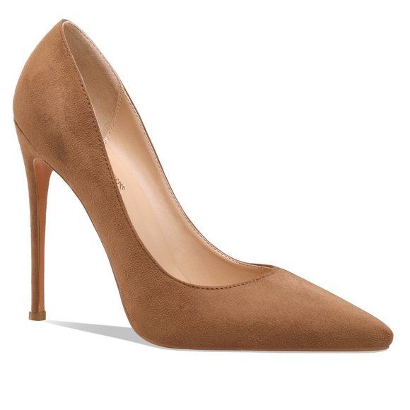 Petit Cadeau Leona - Classic Stiletto Brown Suede Pumps - Worn Once! - Picture 2 of 16